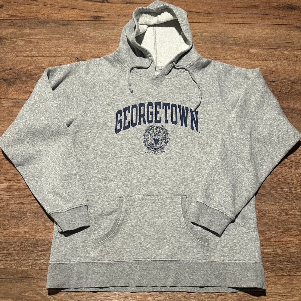 Champion Georgetown Hoodie Heather‎ Gray Sweatshirt Mens XL